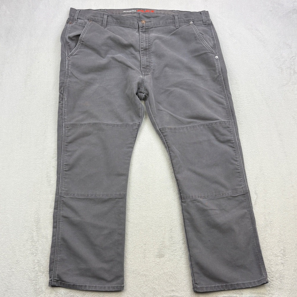 Dickies Carpenter Pants Mens 44x29 Gray Flex Double Knee Workwear Utility Canvas